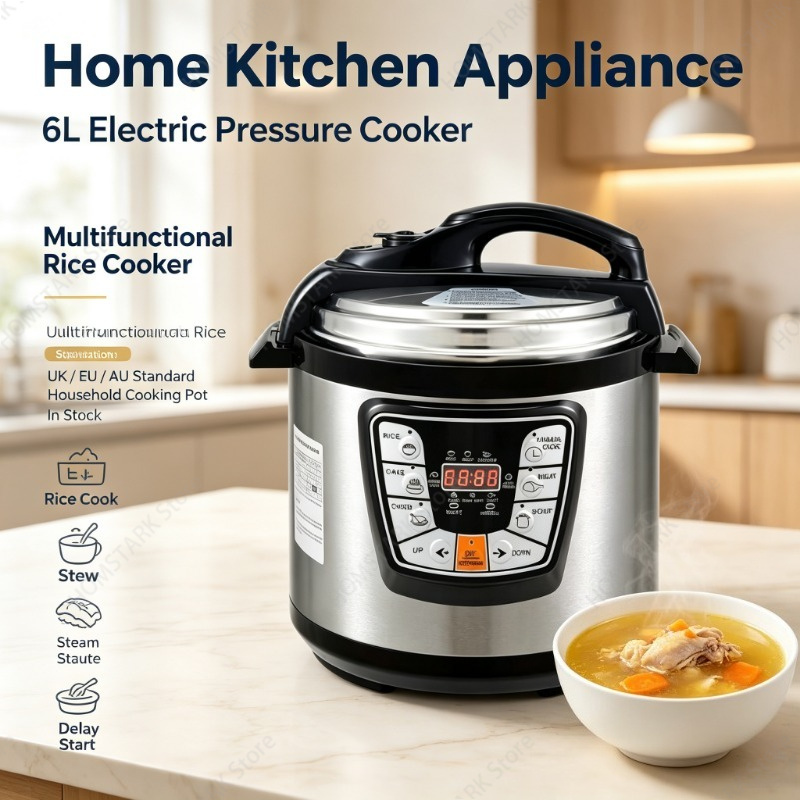 Uk Home Cooking - Haushalts-Küchengerät 6L Elektrischer Schnellkochtopf Multifunktionaler Reiskocher